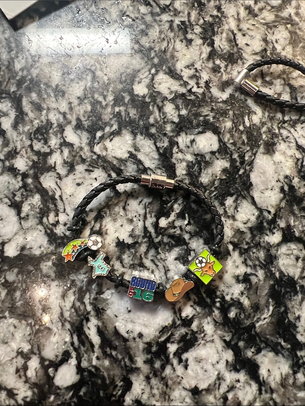 FIFA 26 Texas Round 16 Charm Braided Bracelet - Black with Colorful Charms